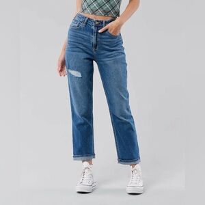 Hollister Ultra Curvy High-Rise Vintage Straight Jeans 11R (w30 L27) Blue Denim